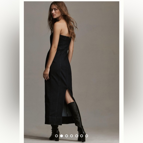 Anthropologie strapless denim midi - Picture 4 of 10